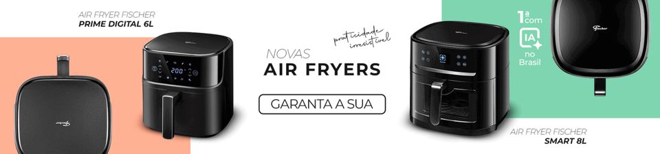 Banner de lançamento de air fryers